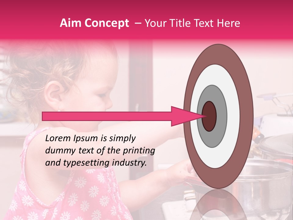 A Little Girl Is Stirring A Pot With A Spoon PowerPoint Template