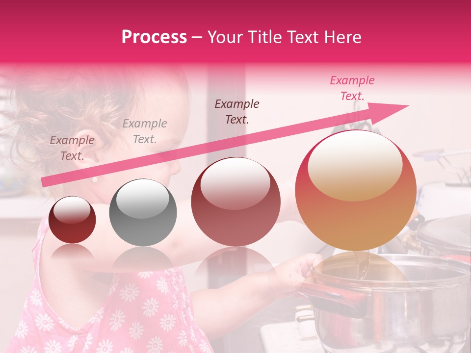 A Little Girl Is Stirring A Pot With A Spoon PowerPoint Template