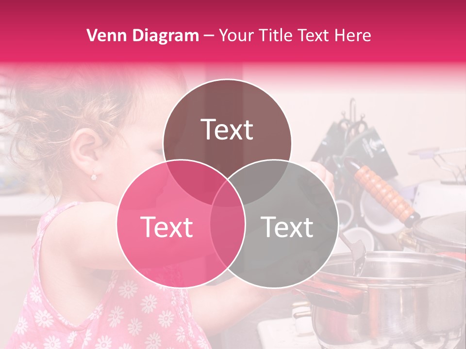 A Little Girl Is Stirring A Pot With A Spoon PowerPoint Template