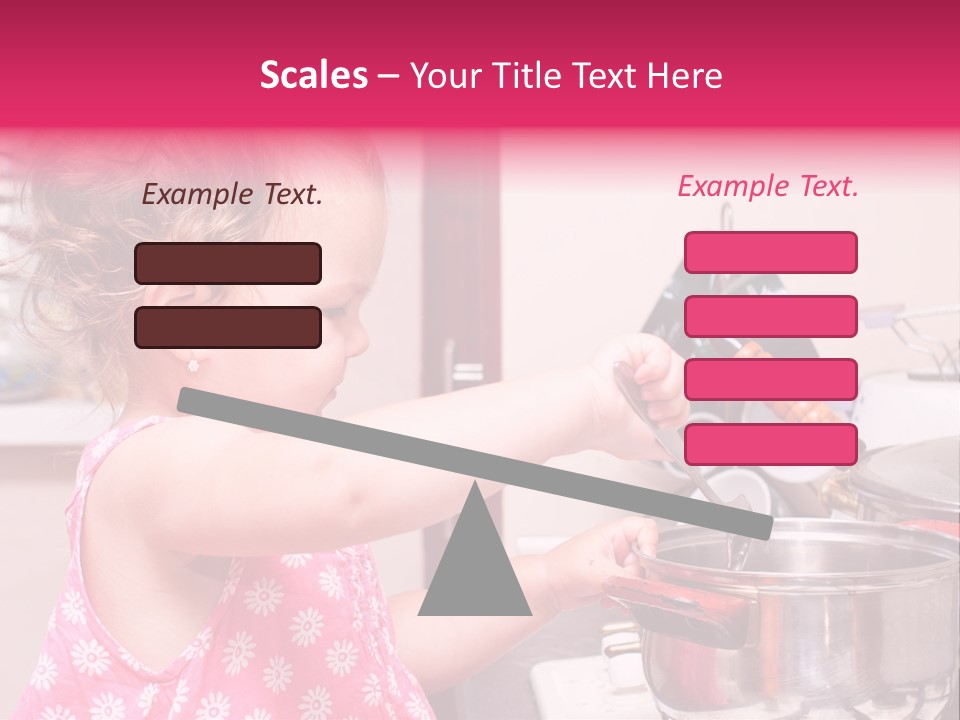 A Little Girl Is Stirring A Pot With A Spoon PowerPoint Template