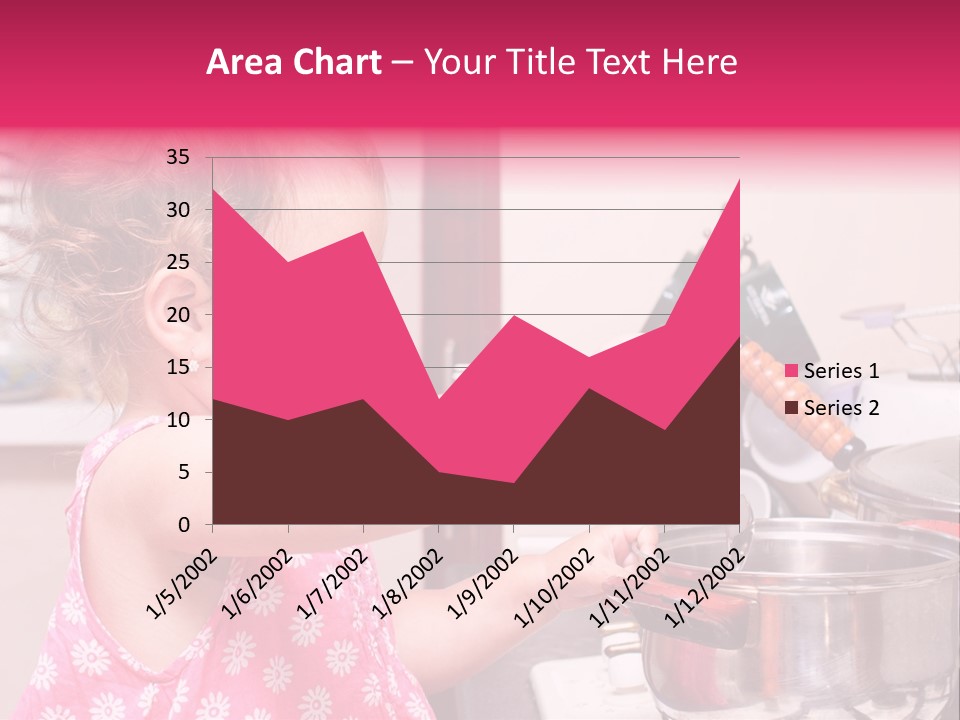 A Little Girl Is Stirring A Pot With A Spoon PowerPoint Template