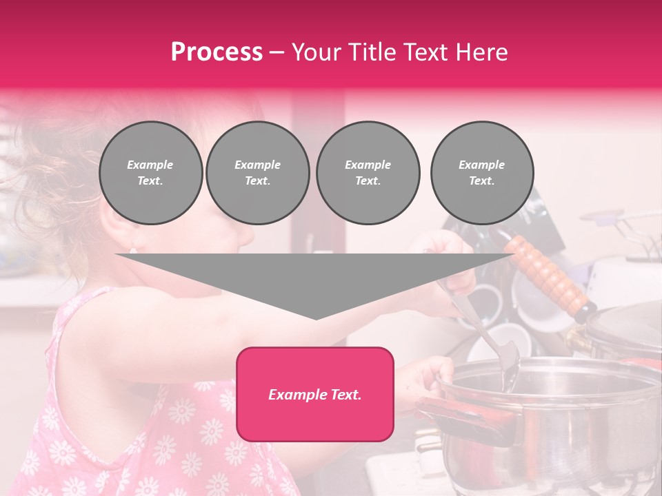 A Little Girl Is Stirring A Pot With A Spoon PowerPoint Template