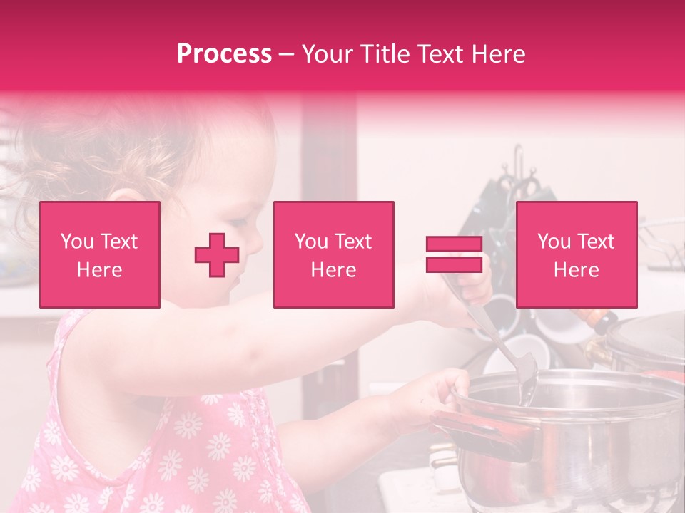 A Little Girl Is Stirring A Pot With A Spoon PowerPoint Template
