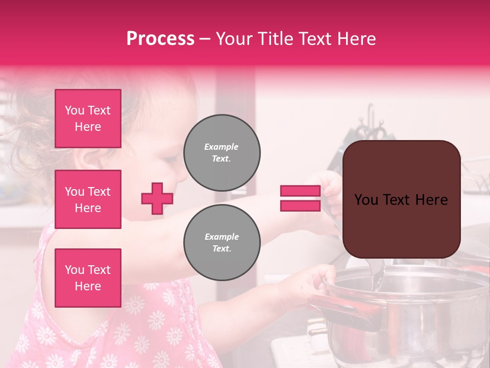A Little Girl Is Stirring A Pot With A Spoon PowerPoint Template