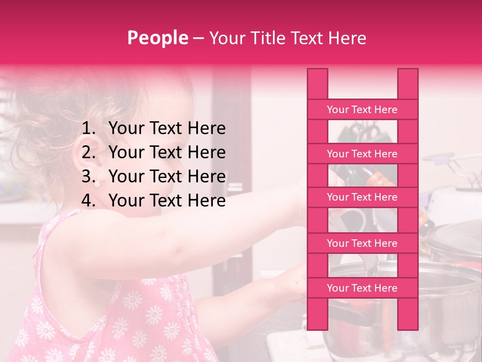 A Little Girl Is Stirring A Pot With A Spoon PowerPoint Template