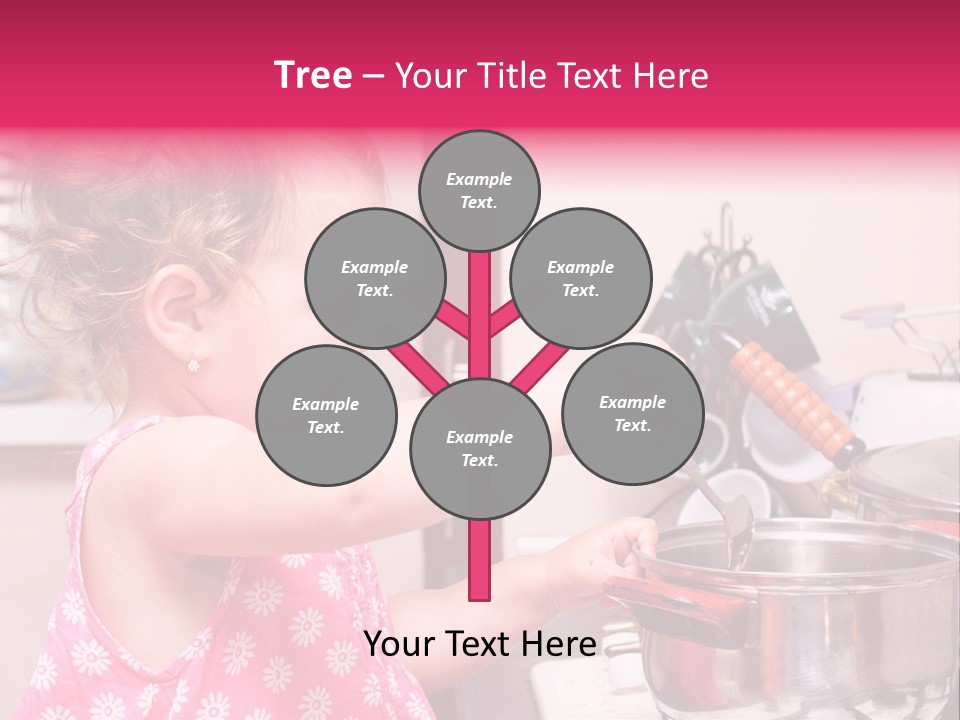 A Little Girl Is Stirring A Pot With A Spoon PowerPoint Template