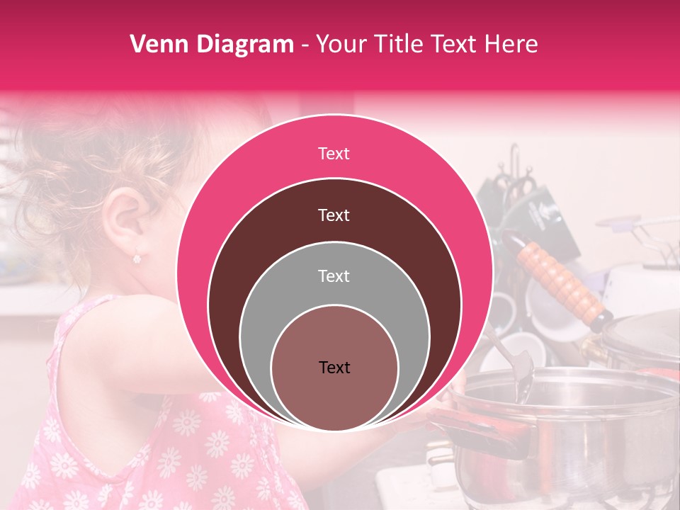 A Little Girl Is Stirring A Pot With A Spoon PowerPoint Template