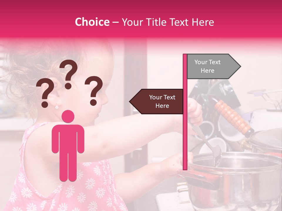 A Little Girl Is Stirring A Pot With A Spoon PowerPoint Template