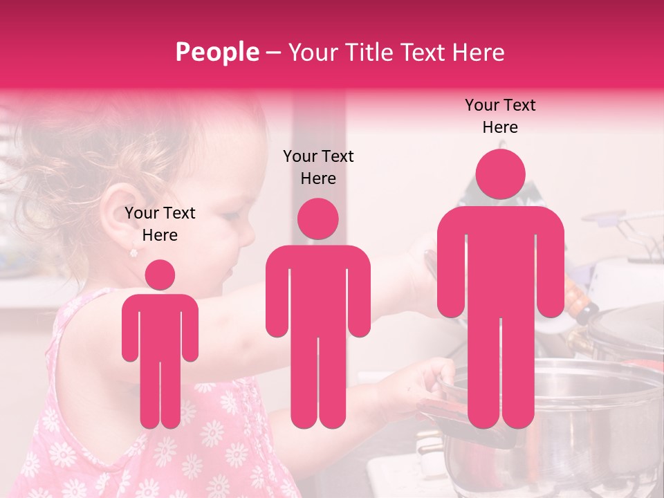 A Little Girl Is Stirring A Pot With A Spoon PowerPoint Template