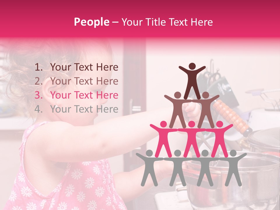 A Little Girl Is Stirring A Pot With A Spoon PowerPoint Template