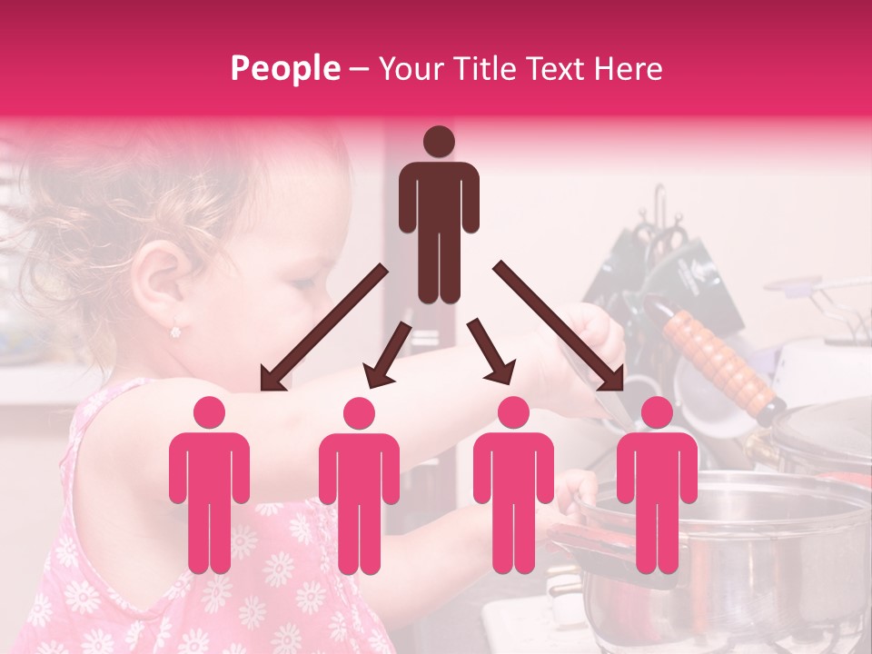 A Little Girl Is Stirring A Pot With A Spoon PowerPoint Template