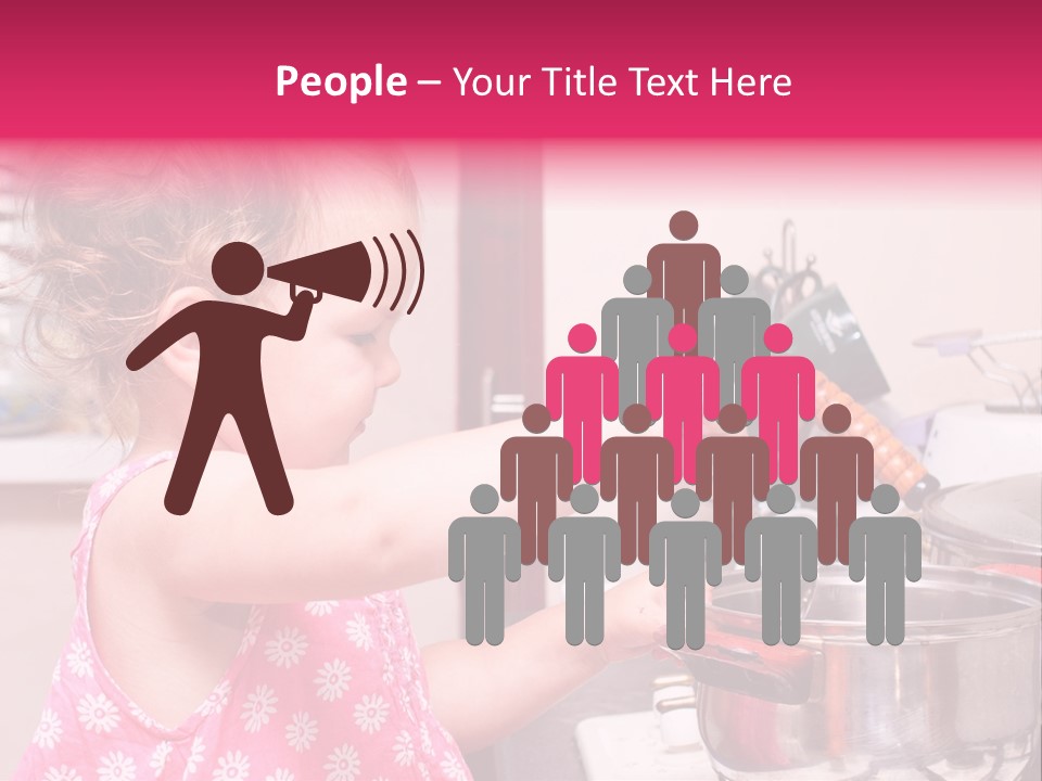 A Little Girl Is Stirring A Pot With A Spoon PowerPoint Template