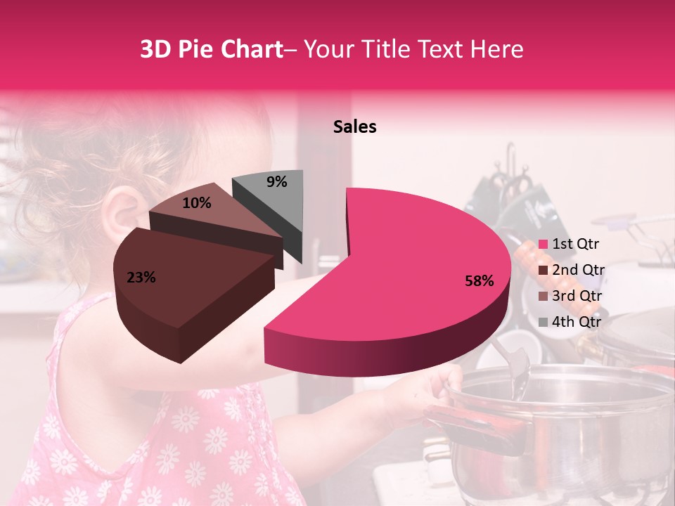 A Little Girl Is Stirring A Pot With A Spoon PowerPoint Template
