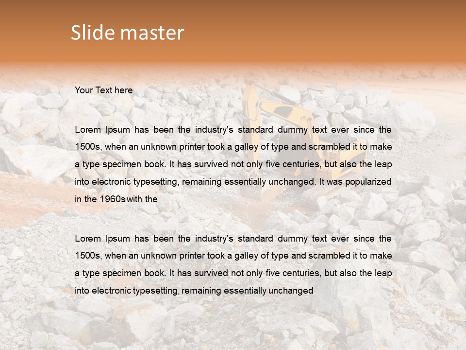 A Bulldozer Digging Through A Pile Of Rocks PowerPoint Template