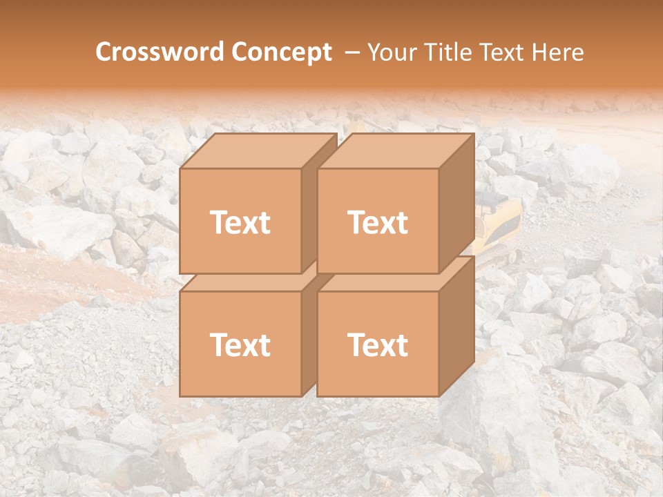 A Bulldozer Digging Through A Pile Of Rocks PowerPoint Template