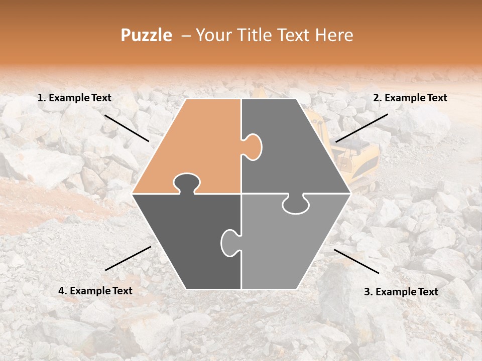 A Bulldozer Digging Through A Pile Of Rocks PowerPoint Template