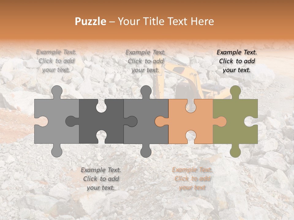 A Bulldozer Digging Through A Pile Of Rocks PowerPoint Template