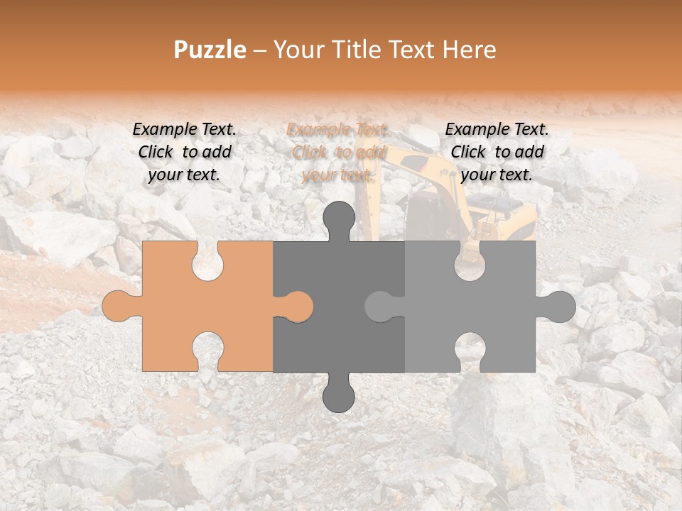 A Bulldozer Digging Through A Pile Of Rocks PowerPoint Template
