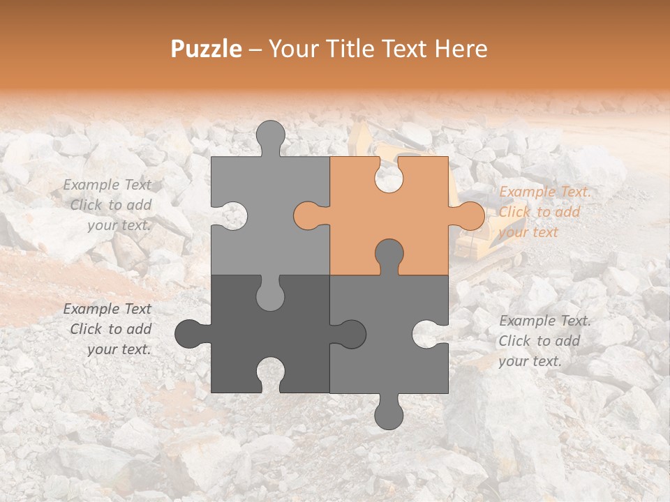 A Bulldozer Digging Through A Pile Of Rocks PowerPoint Template