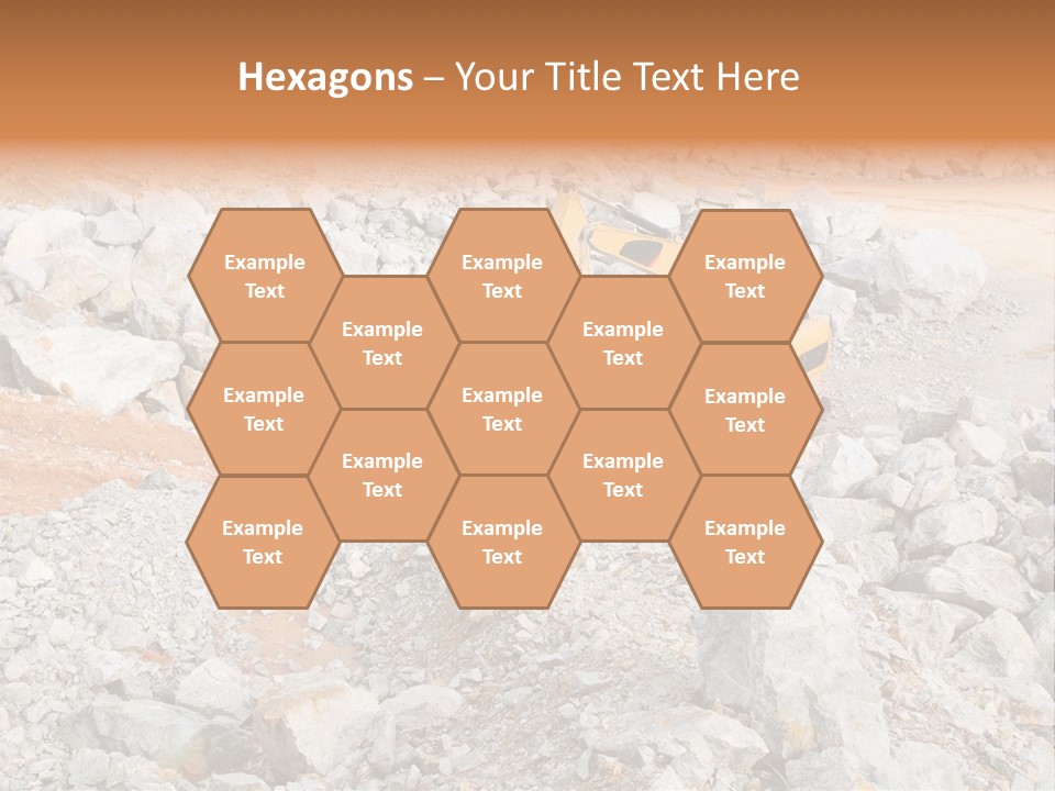 A Bulldozer Digging Through A Pile Of Rocks PowerPoint Template