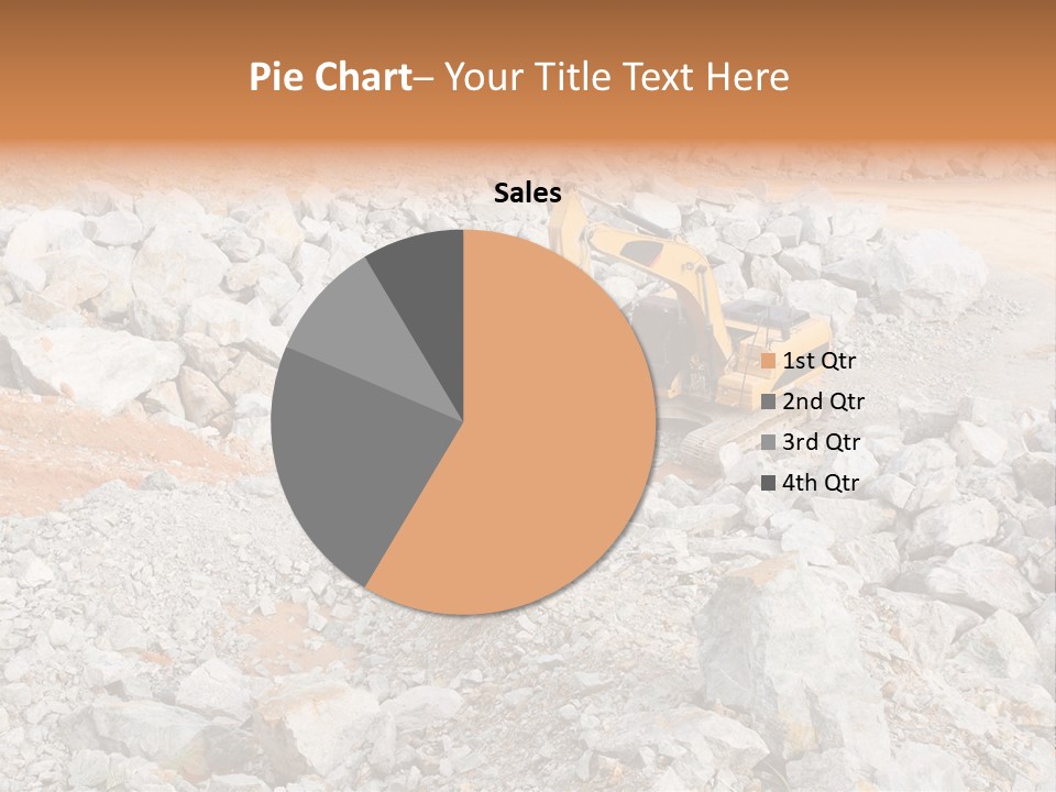 A Bulldozer Digging Through A Pile Of Rocks PowerPoint Template