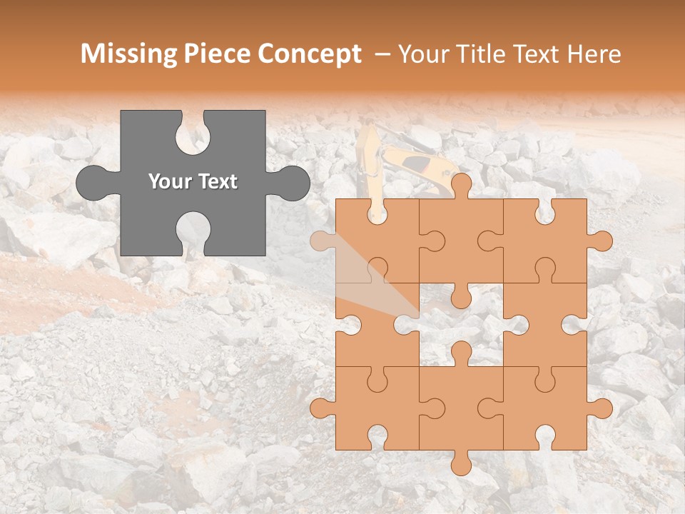 A Bulldozer Digging Through A Pile Of Rocks PowerPoint Template