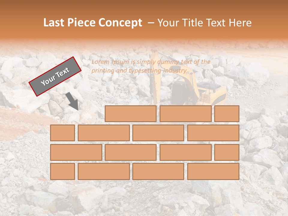 A Bulldozer Digging Through A Pile Of Rocks PowerPoint Template