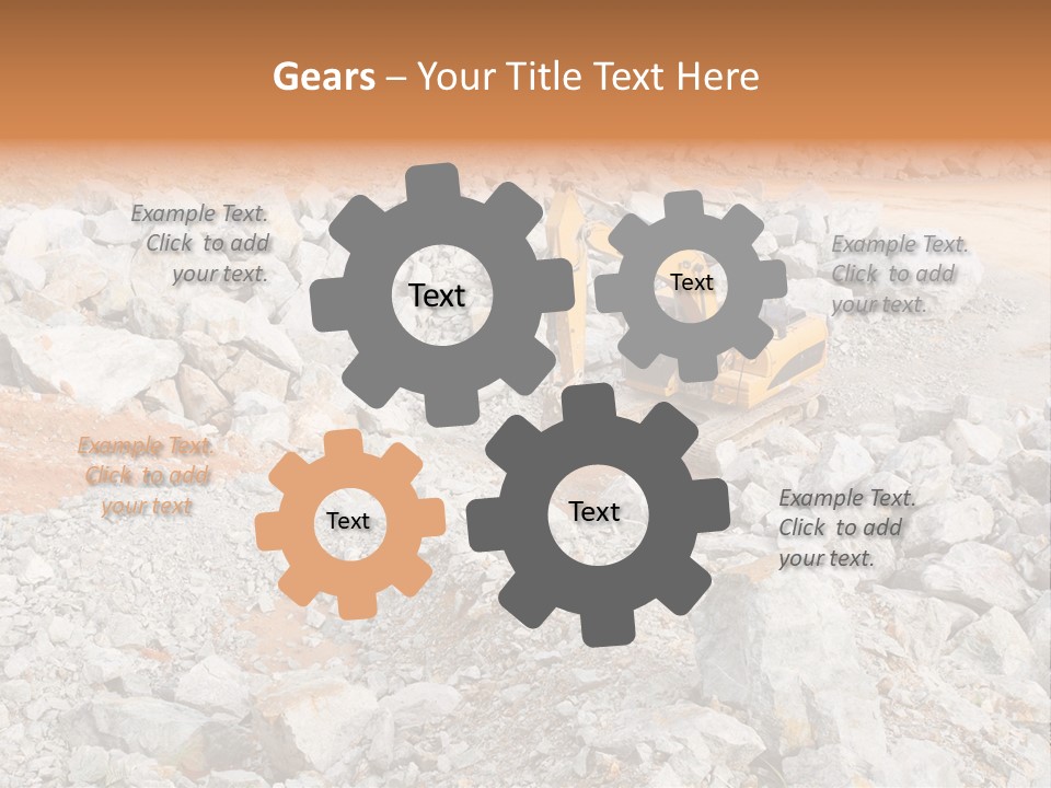 A Bulldozer Digging Through A Pile Of Rocks PowerPoint Template
