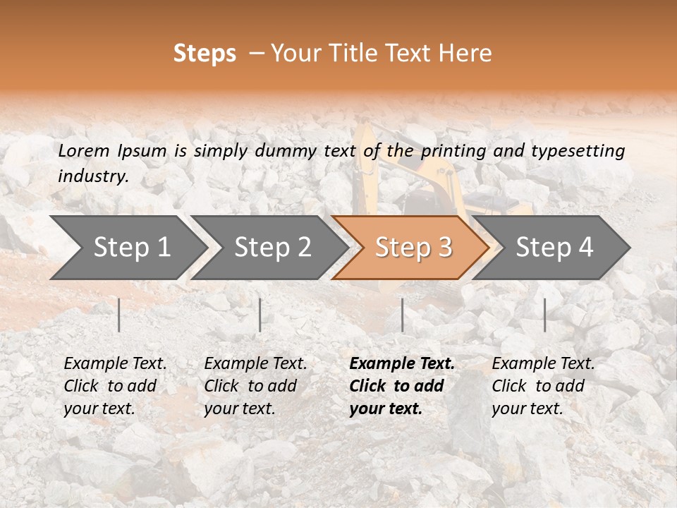 A Bulldozer Digging Through A Pile Of Rocks PowerPoint Template