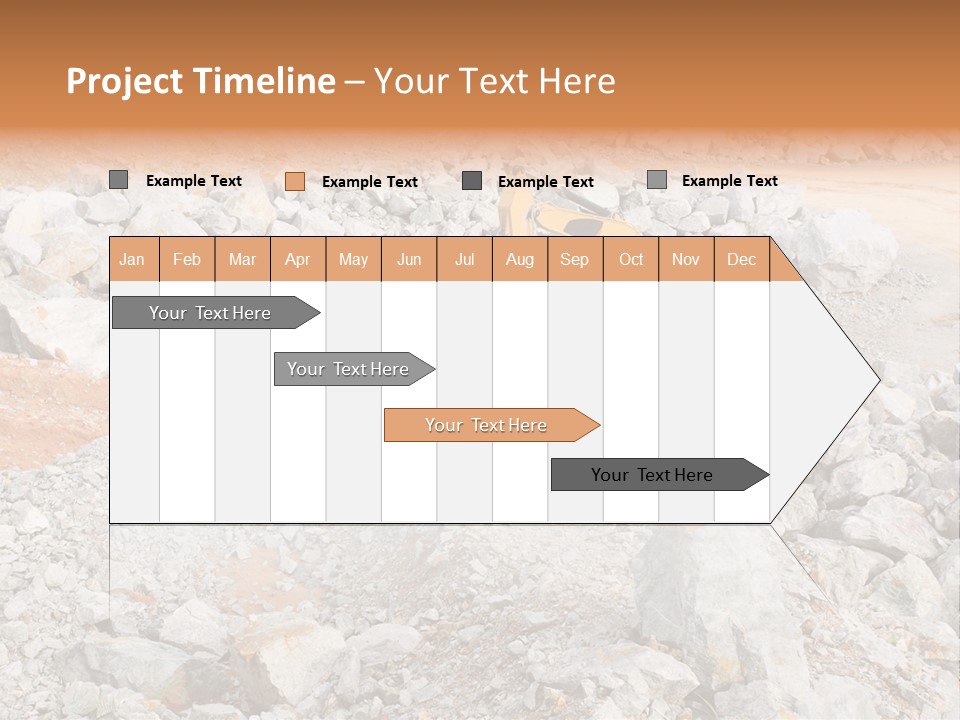 A Bulldozer Digging Through A Pile Of Rocks PowerPoint Template