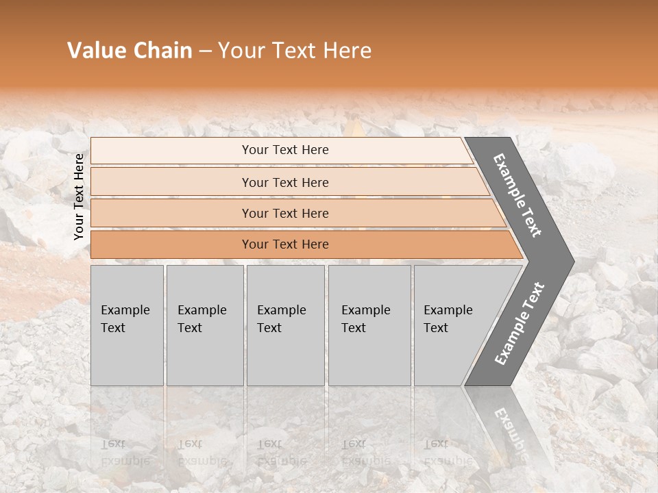 A Bulldozer Digging Through A Pile Of Rocks PowerPoint Template