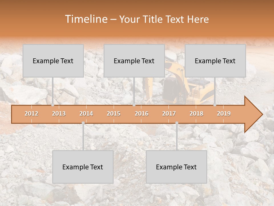 A Bulldozer Digging Through A Pile Of Rocks PowerPoint Template