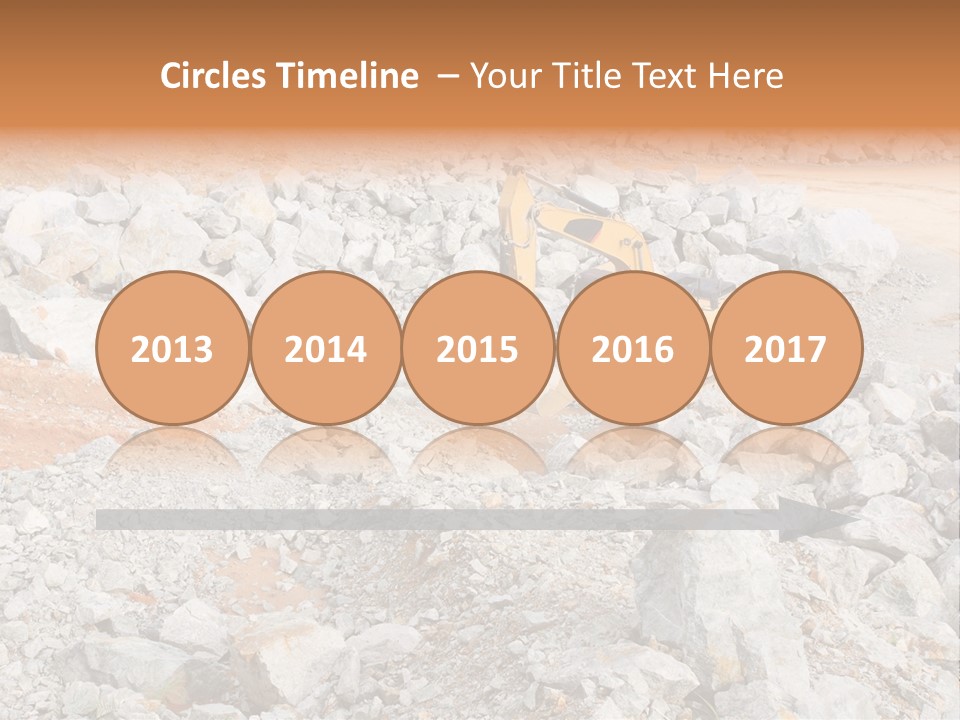 A Bulldozer Digging Through A Pile Of Rocks PowerPoint Template