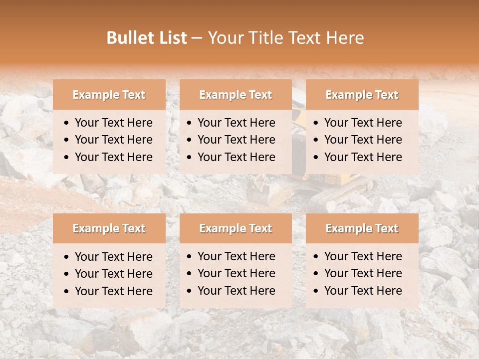 A Bulldozer Digging Through A Pile Of Rocks PowerPoint Template