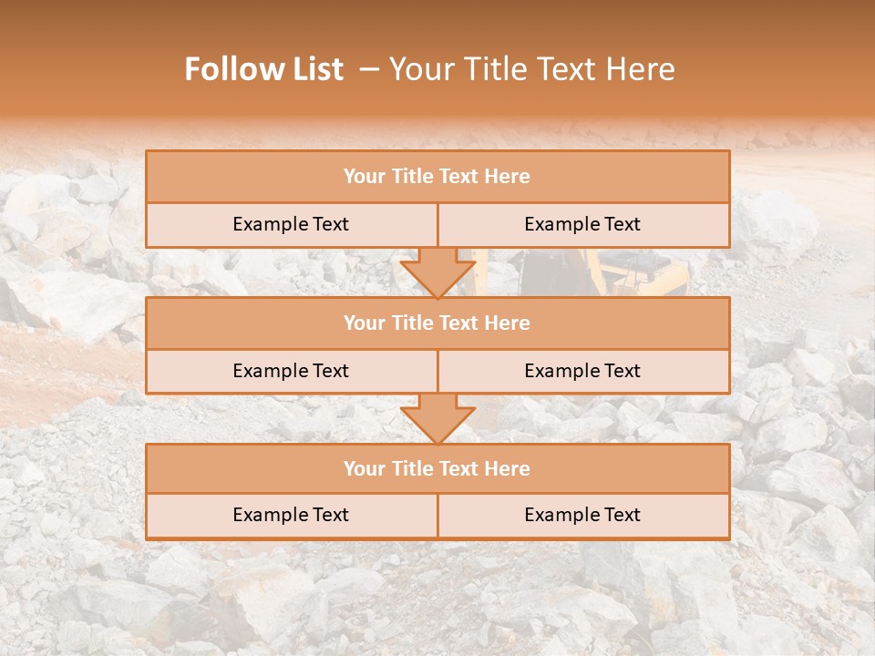 A Bulldozer Digging Through A Pile Of Rocks PowerPoint Template