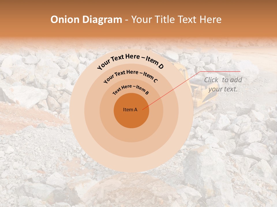 A Bulldozer Digging Through A Pile Of Rocks PowerPoint Template