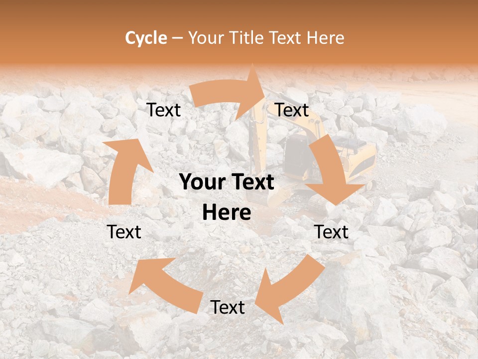 A Bulldozer Digging Through A Pile Of Rocks PowerPoint Template