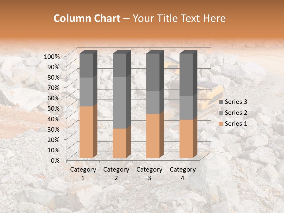 A Bulldozer Digging Through A Pile Of Rocks PowerPoint Template