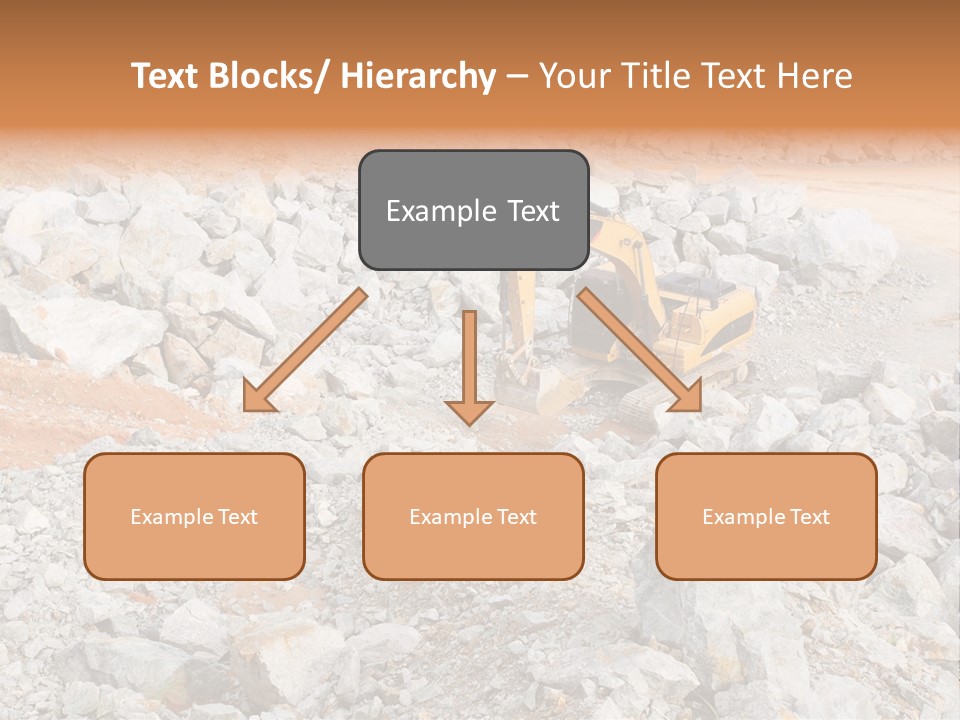 A Bulldozer Digging Through A Pile Of Rocks PowerPoint Template