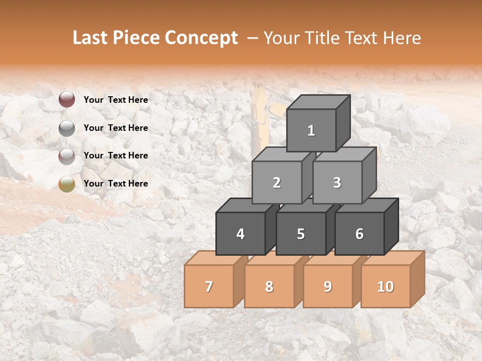 A Bulldozer Digging Through A Pile Of Rocks PowerPoint Template