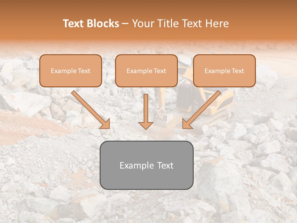 A Bulldozer Digging Through A Pile Of Rocks PowerPoint Template