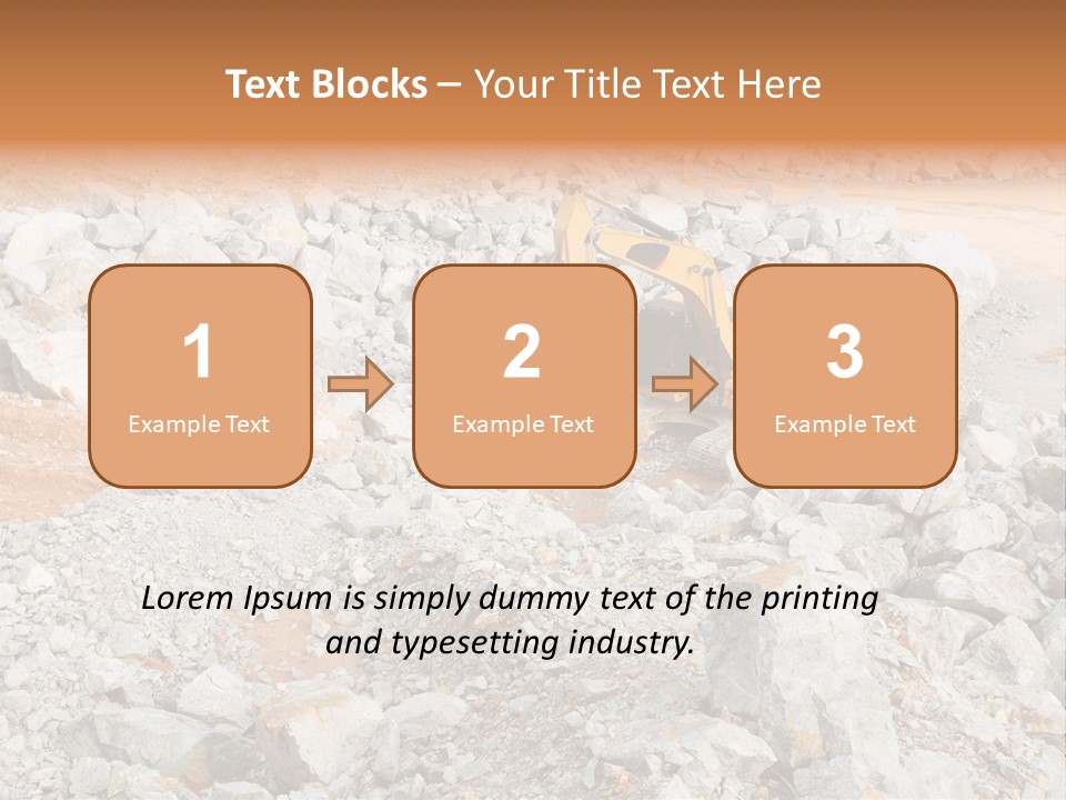 A Bulldozer Digging Through A Pile Of Rocks PowerPoint Template