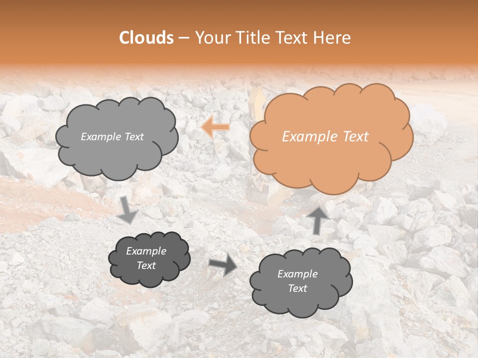A Bulldozer Digging Through A Pile Of Rocks PowerPoint Template