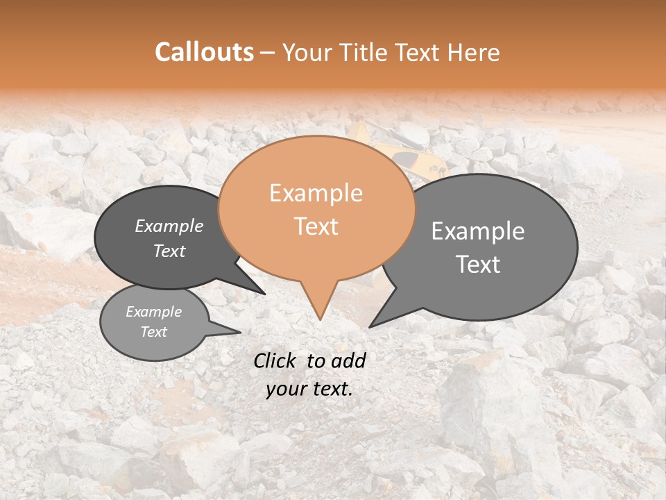 A Bulldozer Digging Through A Pile Of Rocks PowerPoint Template