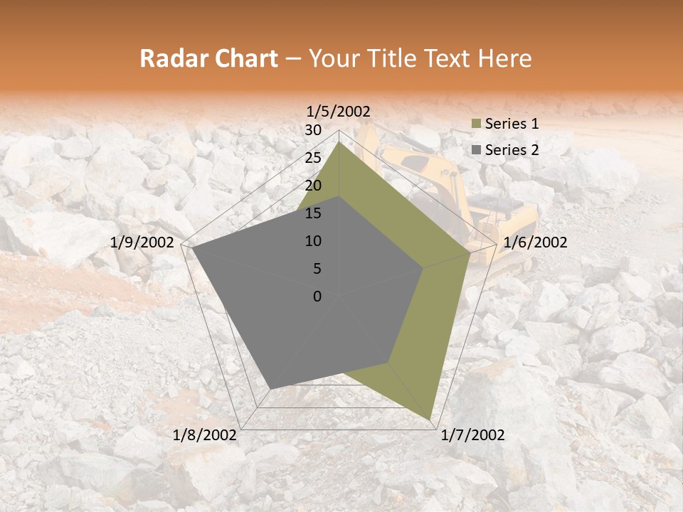 A Bulldozer Digging Through A Pile Of Rocks PowerPoint Template