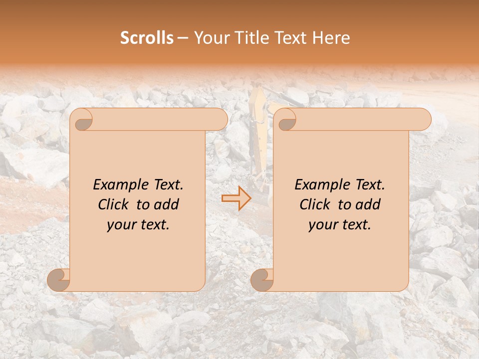 A Bulldozer Digging Through A Pile Of Rocks PowerPoint Template