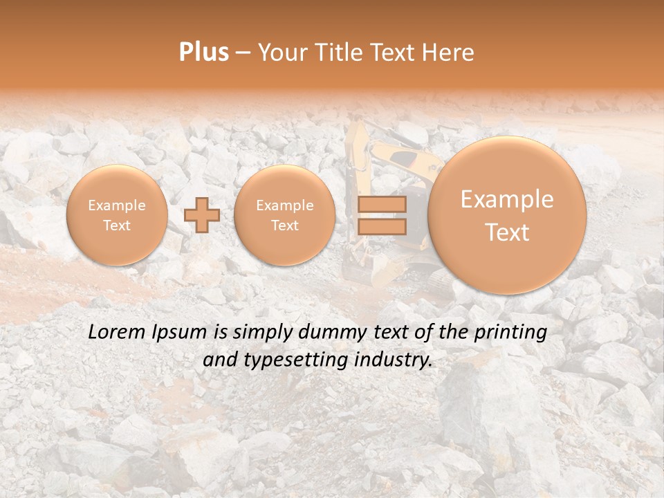 A Bulldozer Digging Through A Pile Of Rocks PowerPoint Template