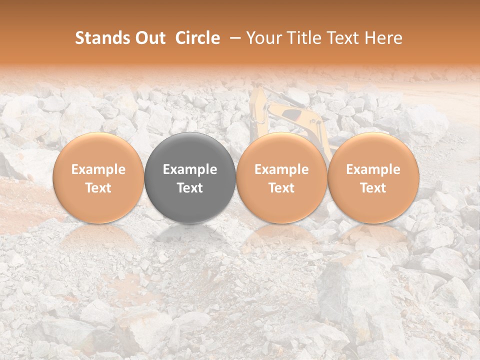 A Bulldozer Digging Through A Pile Of Rocks PowerPoint Template