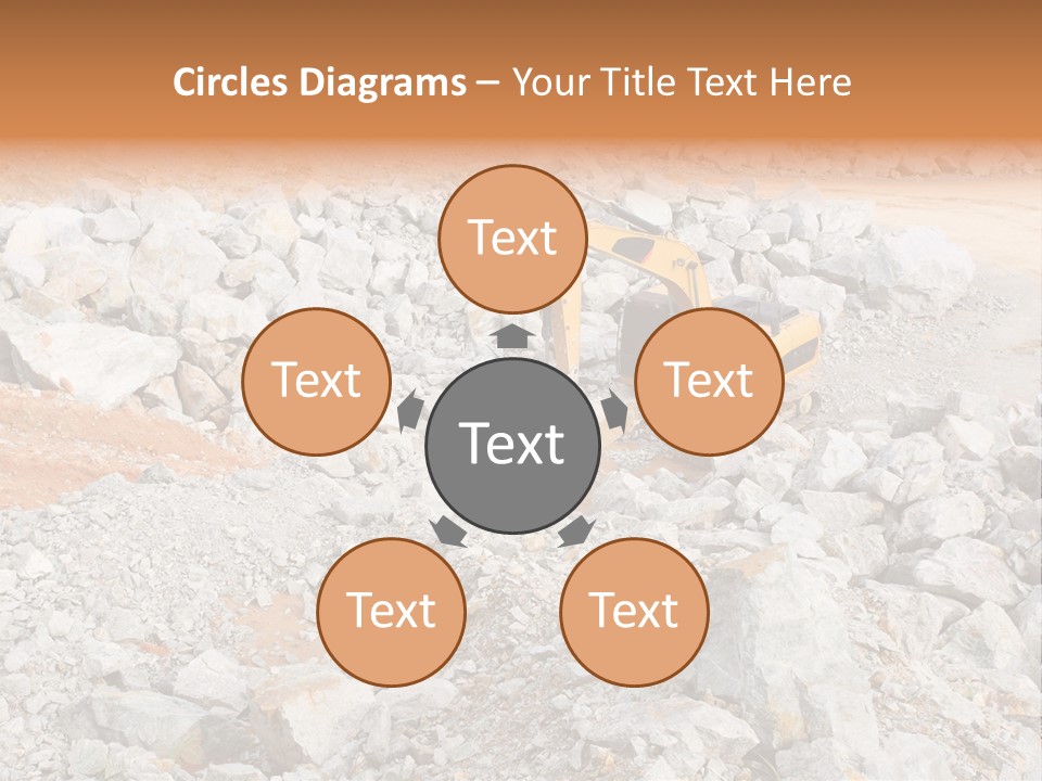 A Bulldozer Digging Through A Pile Of Rocks PowerPoint Template