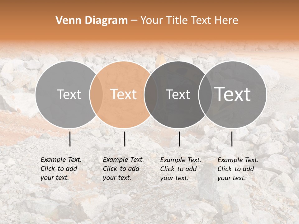 A Bulldozer Digging Through A Pile Of Rocks PowerPoint Template